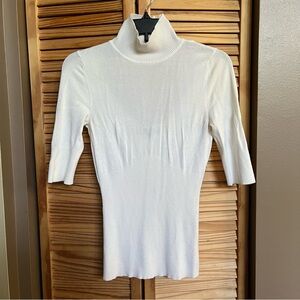 Express open back turtle neck sweater Half Sleeves White Size XS